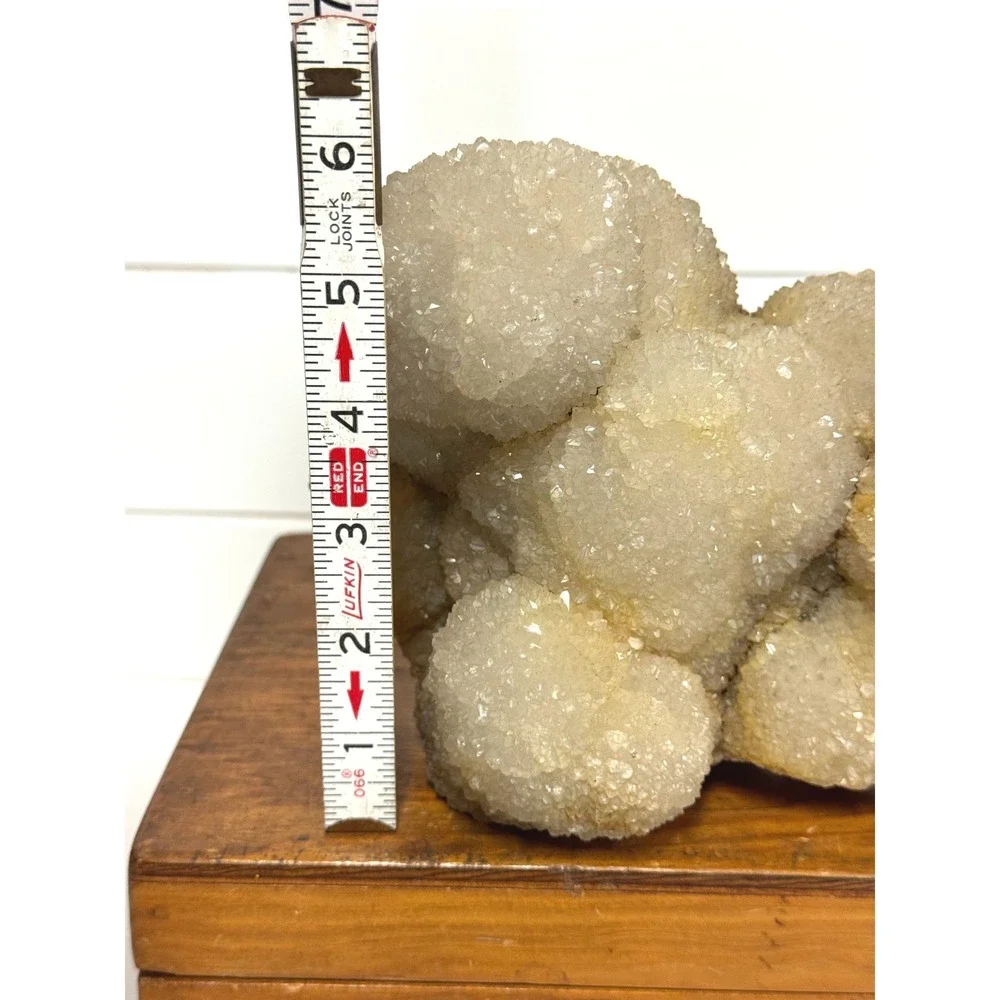 Natural Botryoidal Druzy Quartz Crystal Cluster Specimen Geode 5.5x6.5 Inch